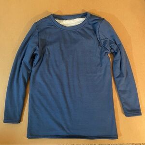 Blue Sherpa Lined Long Sleeve Crewneck Sweatshirt